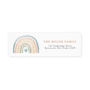 Modern Boho Rainbow Return Address Label