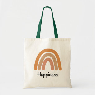 Modern boho rainbow typography tote bag