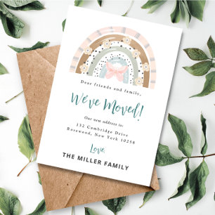 Modern Boho Rainbow We've Moved Annoucement Invitation