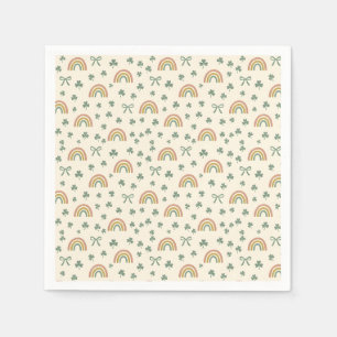 Modern Boho Rainbows Coquette Bows Shamrocks St. P Napkin