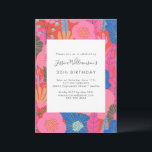 Modern Boho Red Floral 30th Birthday Party Invitation<br><div class="desc">Custom Colourful Boho Modern Red Floral 30th Birthday Party Invitation - all text is editable so this can be edited for any age</div>