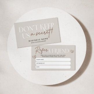 Modern Boho Refer A Friend Discount Coupon Card