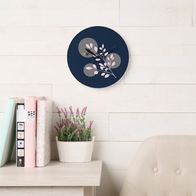  Modern Boho Round Acrylic Large Clock (Reading Room)