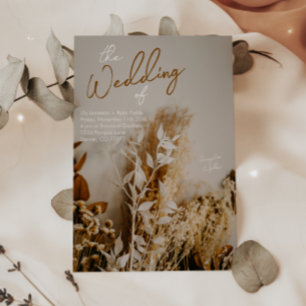 Modern Boho Rustic Dried Flowers Invitation