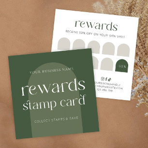 Modern Boho Sage Green Beauty Hair Salon Loyalty Card