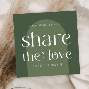 Modern Boho Sage Green Refer a Friend Beauty Salon Referral Card