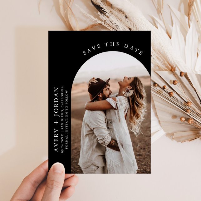 Modern Boho Save the Date | Photo Minimalist Card (Creator Uploaded)