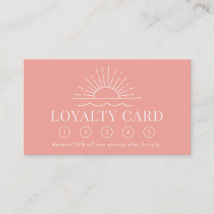 Modern Boho Sun and Beach Wave Loyalty Card