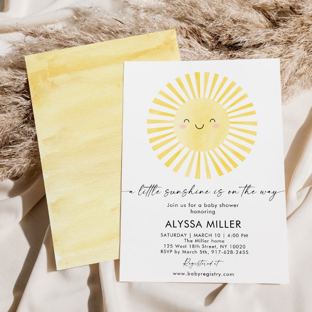 Modern Boho Sunshine Baby Shower Invitation (Creator Uploaded)