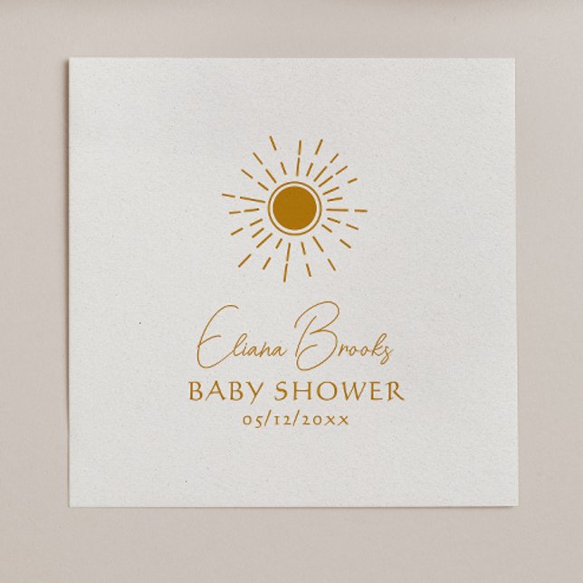 Modern Boho Sunshine Baby Shower Napkins (Creator Uploaded)