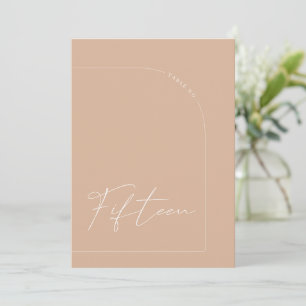 Modern Boho Tan Arch Table Fifteen Table Number