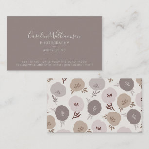 Modern Boho Taupe Botanical Simple Trendy Business Card