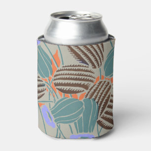 Modern Boho Teal & Lavender Floral Decor Can Cooler