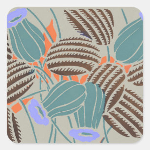 Modern Boho Teal & Lavender Floral Decor Square Sticker