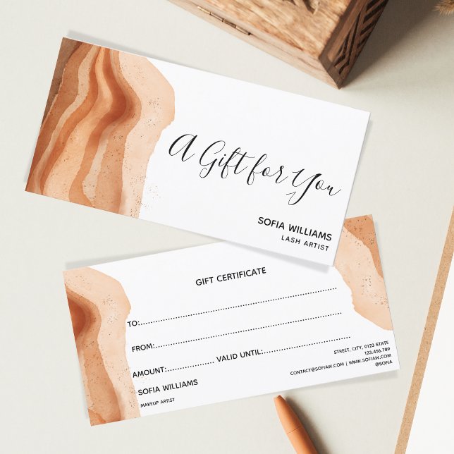 Modern Boho Terracotta Certificate Gift Card (Creator Uploaded)