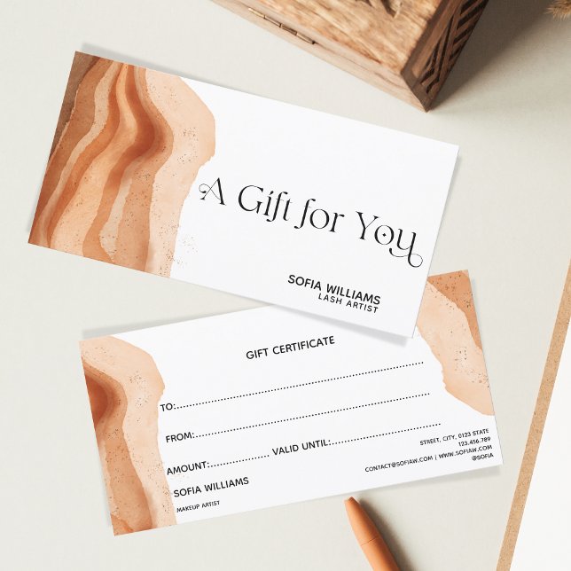 Modern Boho Terracotta Certificate Gift Card (Creator Uploaded)