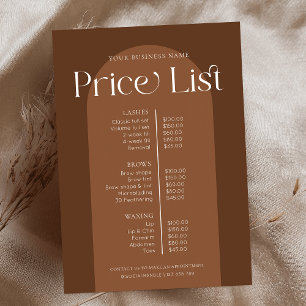 Modern Boho Terracotta Hair Nails Salon Price List