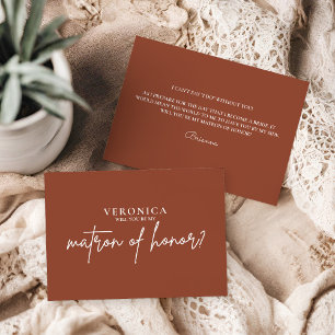 Modern Boho Terracotta Matron of Honour Proposal