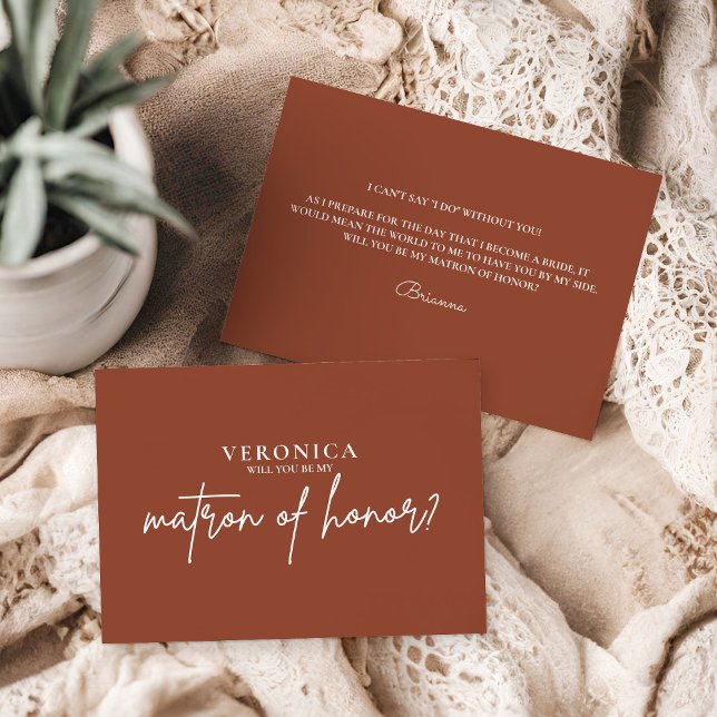 Modern Boho Terracotta Matron of Honour Proposal (Creator Uploaded)