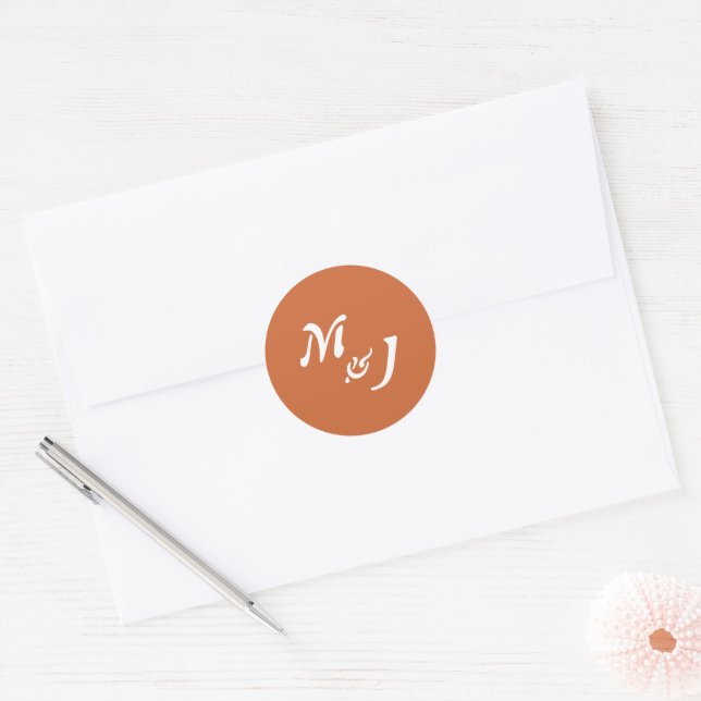 Modern Boho Terracotta Minimalist Envelope Seals (Envelope)