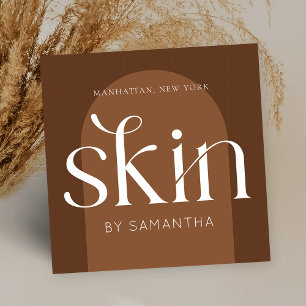 Modern Boho Terracotta Salon Skincare Aesthetician Square Business Card