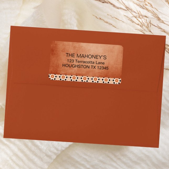 Modern Boho Terracotta Tile Southwestern Address (Creator Uploaded)