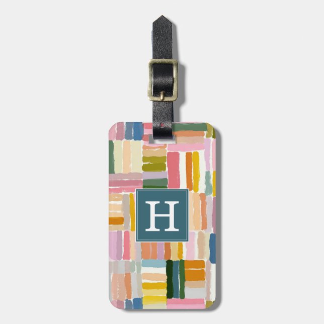 Modern Boho Texture Luggage Tag (Front Vertical)
