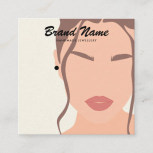 Modern Boho Trendy Woman Ear Cuff Earrings Display Square Business Card