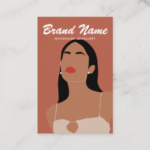 Modern Boho Trendy Woman Earrings Display Business Card