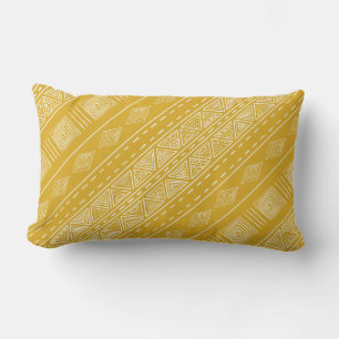 Modern Boho Tribal Yellow Lumbar Cushion