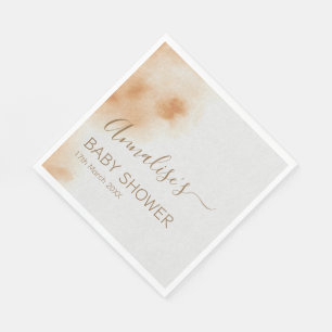 Modern Boho Watercolor Tie Dye Baby Shower Beige Napkin