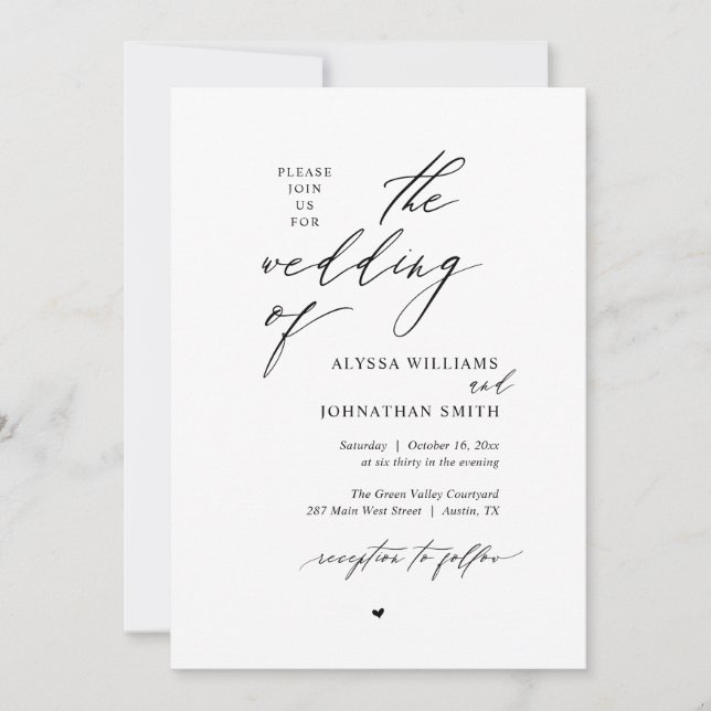 Modern Boho Wedding Celebration Invitation (Front)