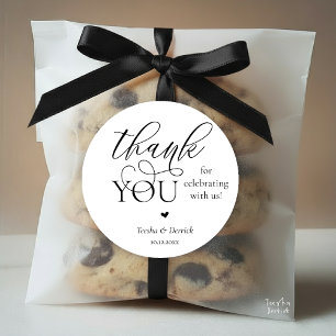 Modern Boho Wedding Cute Heart Thank You Gifts Classic Round Sticker