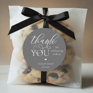 Modern Boho Wedding Cute Heart Thank You Gifts Classic Round Sticker