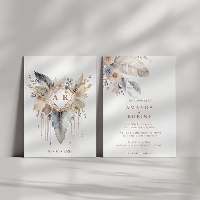 Modern Boho Wedding Invitation (Creator Uploaded)