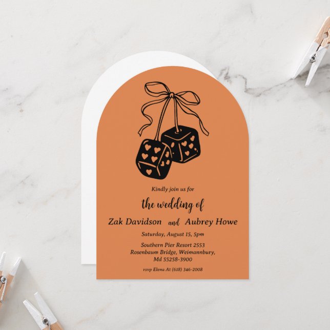 Modern boho western wedding invitations (Front/Back In Situ)