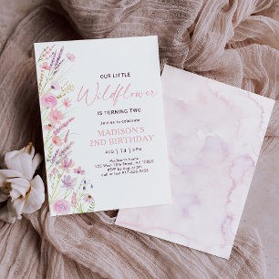 Modern Boho Wildflower Birthday Invitation