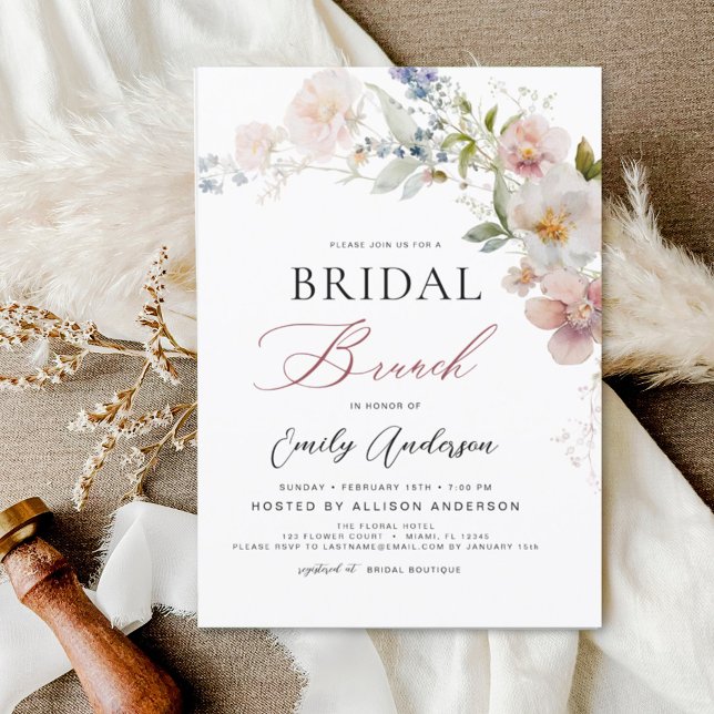 Modern Boho Wildflower Bridal Brunch Shower Invitation (Creator Uploaded)