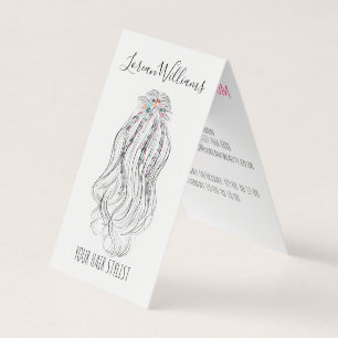Modern Boho Wildflower Bridal Hair Stylist Floral  Business Card