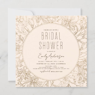 Modern Boho Wildflower Bridal Shower Elegant Invitation