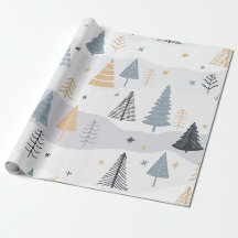 Modern Boho Winter Pine Tree Pattern