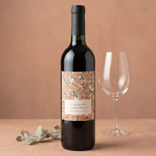 Modern Boho Yellow Floral Rehearsal Dinner Custom Wine Label