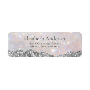 Modern Bokeh Glitter Sparkle Glam Return Address Label