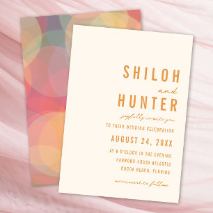Modern Bokeh Lights   Golden Yellow   Wedding Invitation