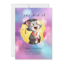 Modern Bokeh Lights Graduation invitation