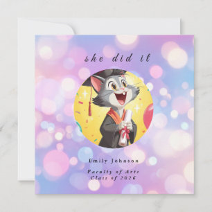 Modern Bokeh Lights Graduation invitation