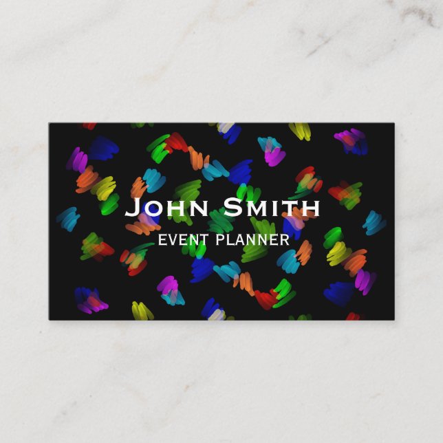modern bold abstract bright paint strokes business card (Front)