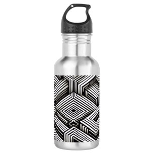 Modern bold Abstract Monochrome Geometric Pattern 532 Ml Water Bottle