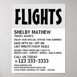 Modern Bold, Airline Advertising Poster