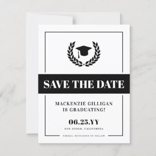 Modern Bold and Elegant Graduation  Save The Date